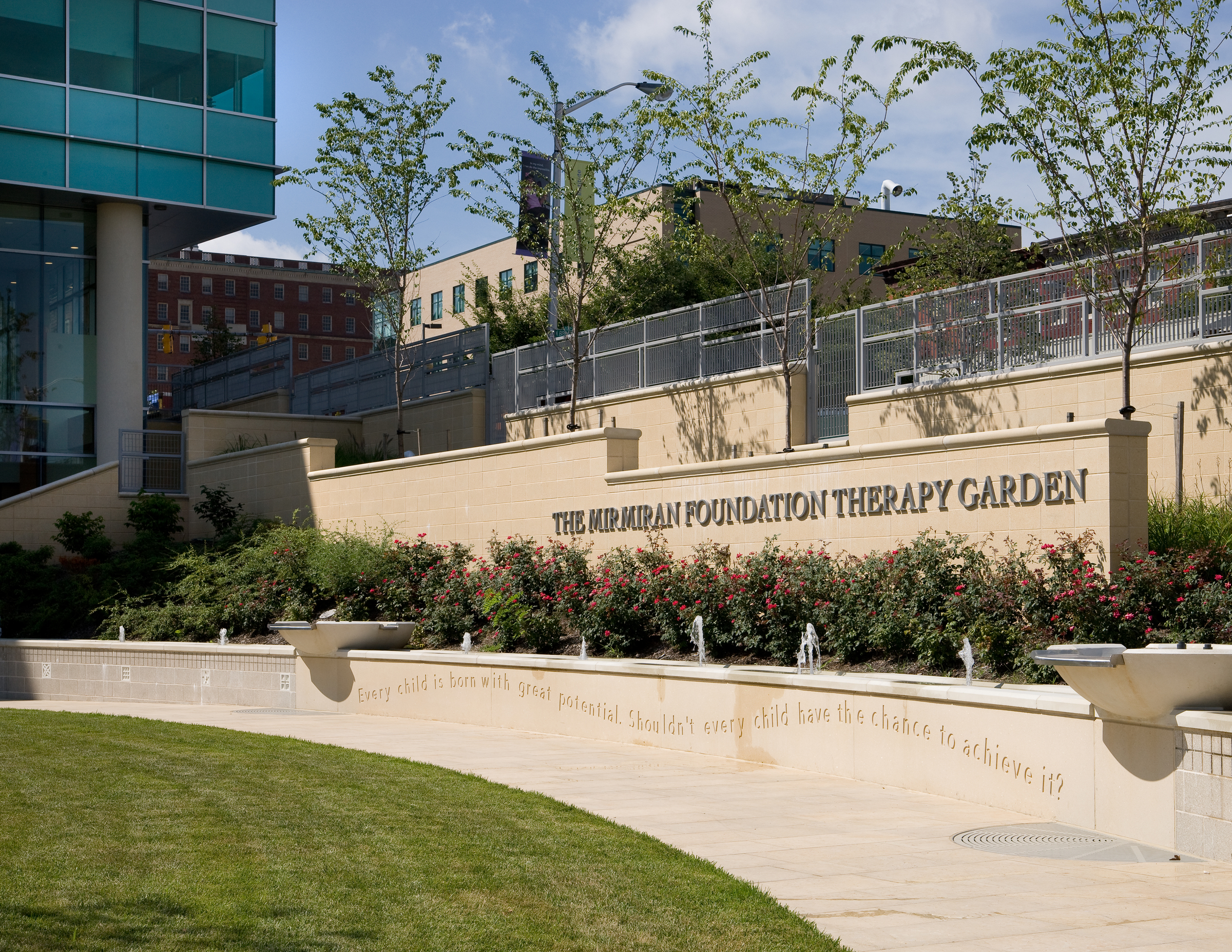 Entrance to the therapy garden at the Harry and Jeanette Weinberg Center for Developmental Disabilities