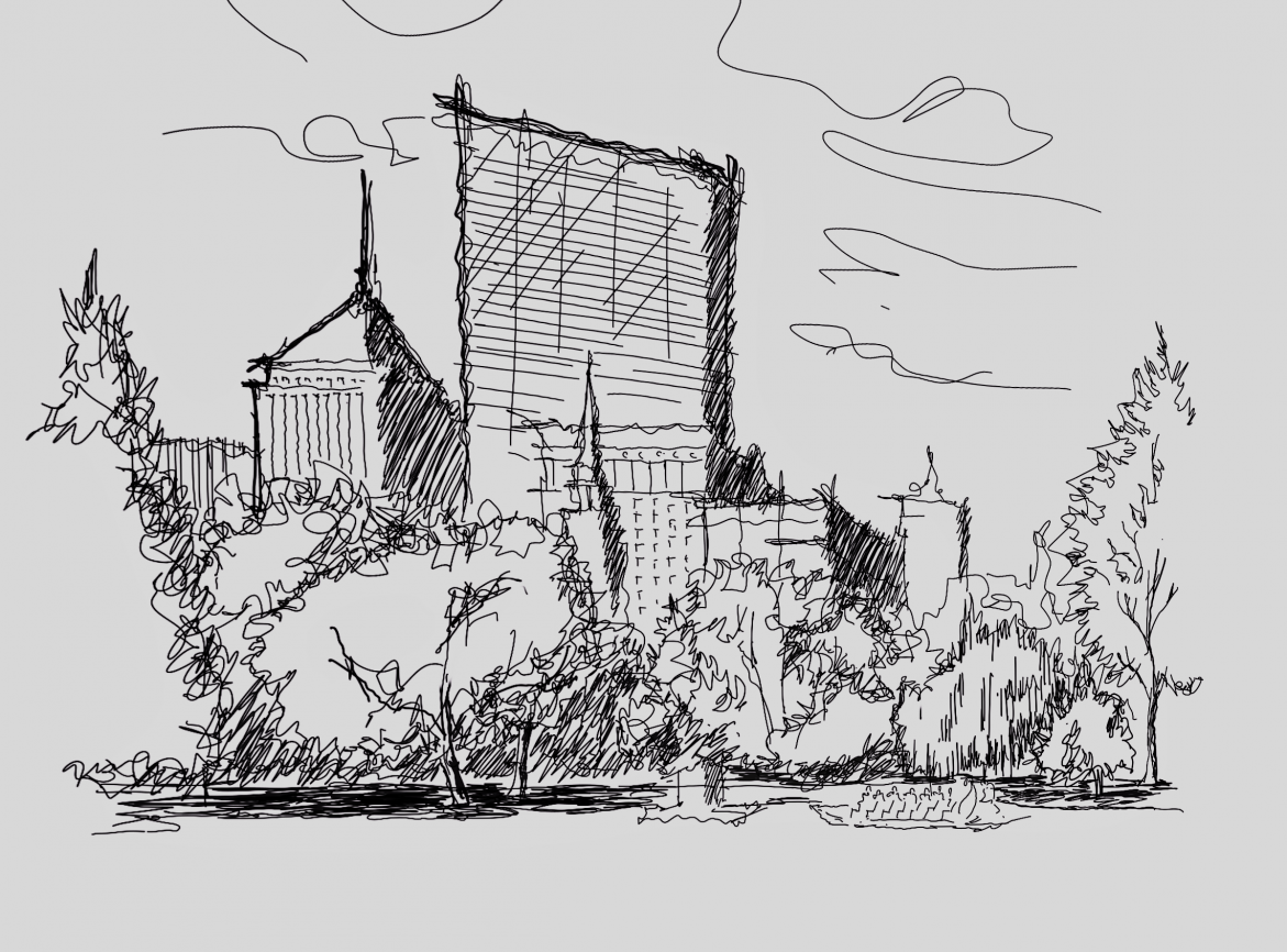 Sketch of a skyscraper